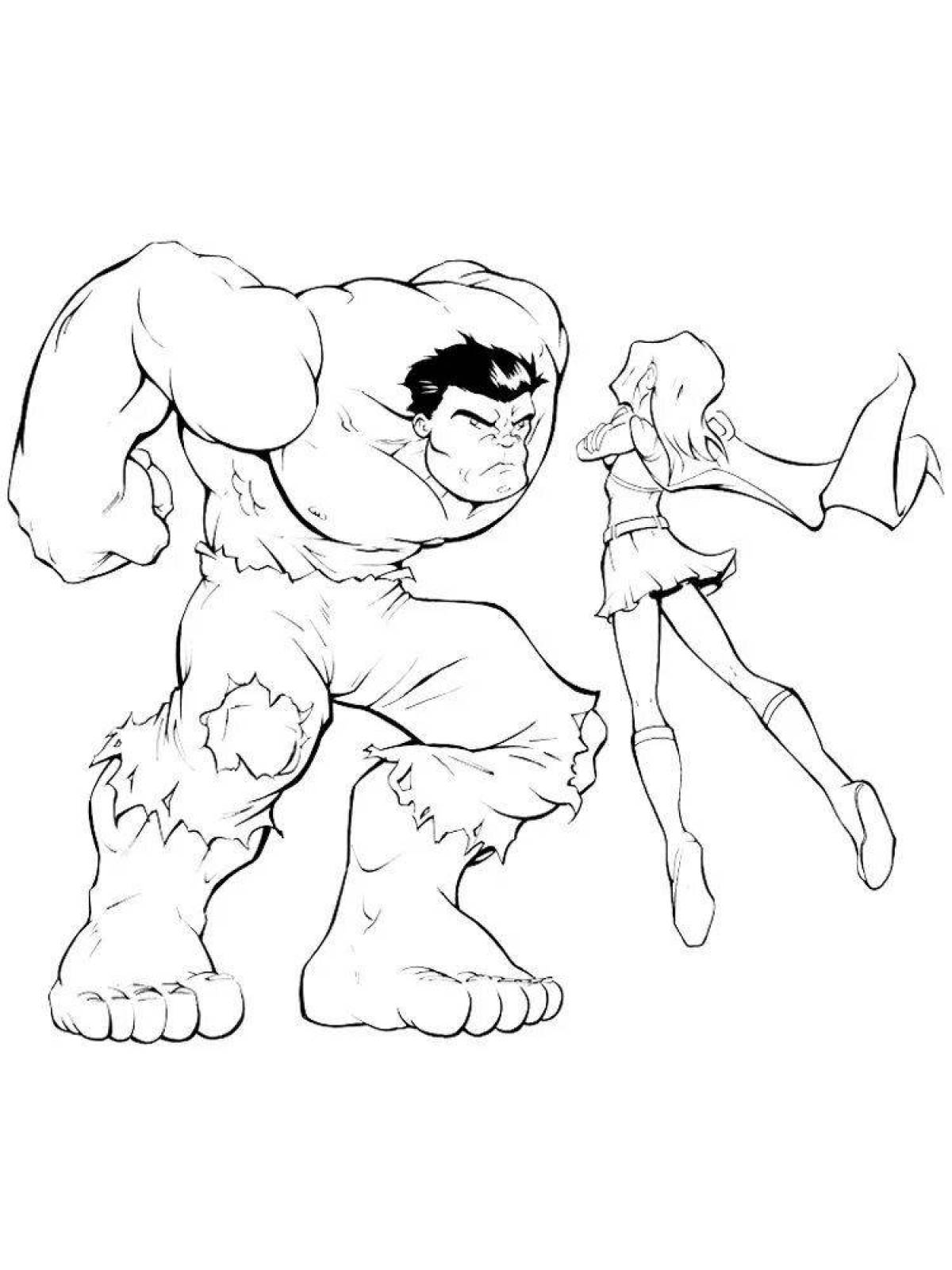 Attractive red hulk coloring book