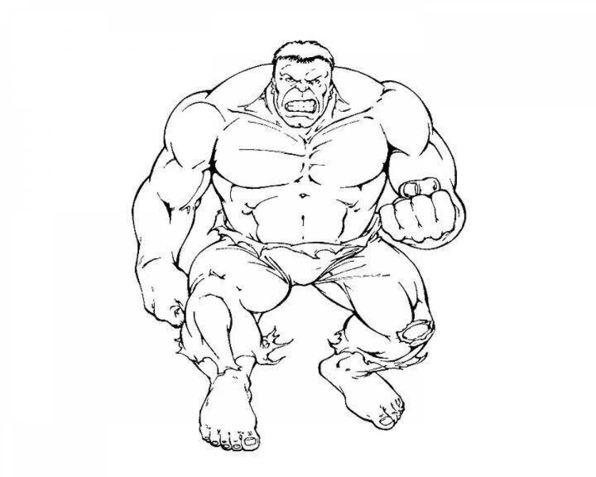 Brightly colored red hulk coloring book