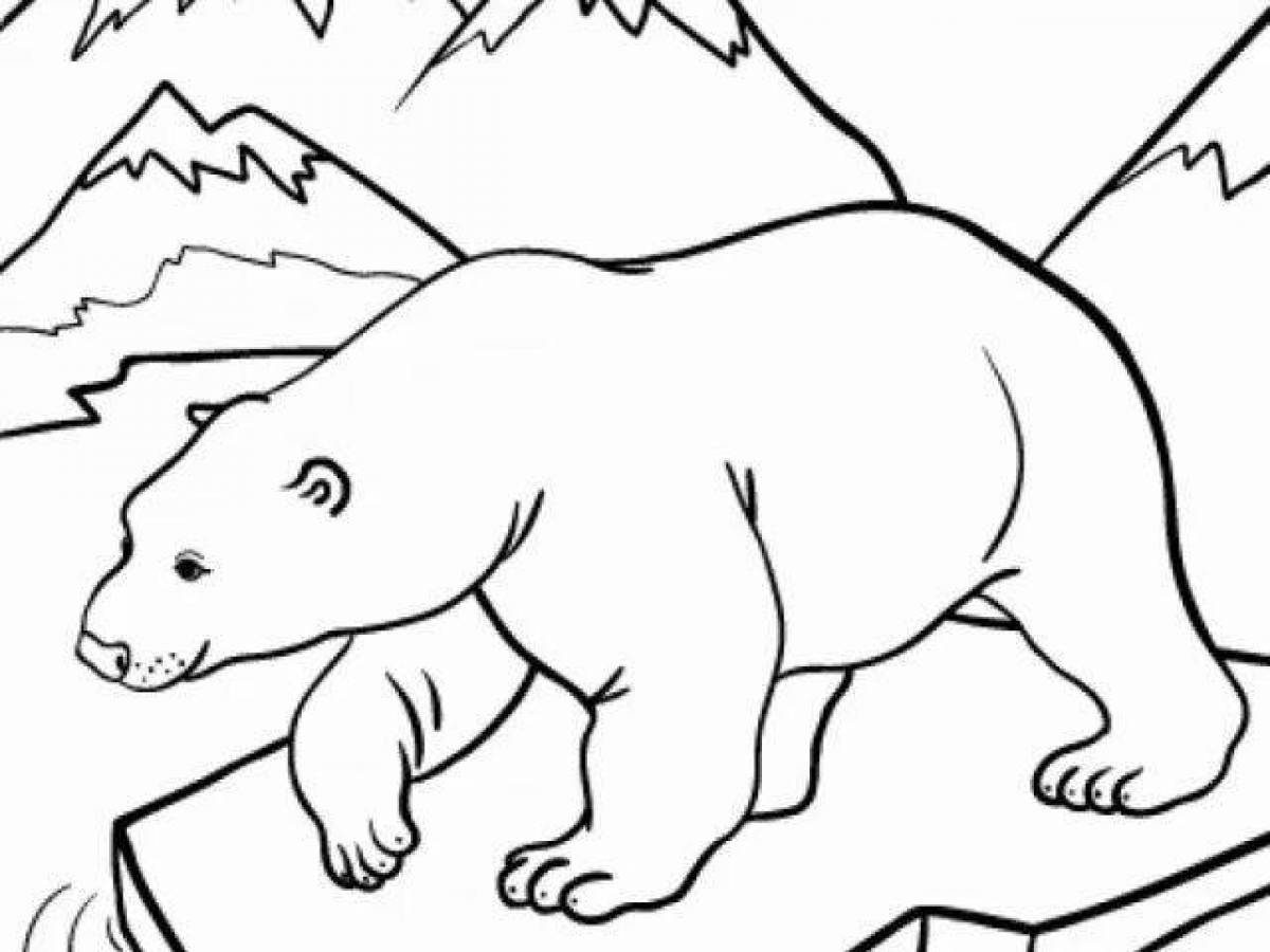 Coloring book hugging white teddy bear