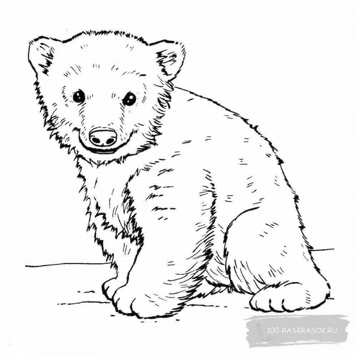 Cute white teddy bear coloring page