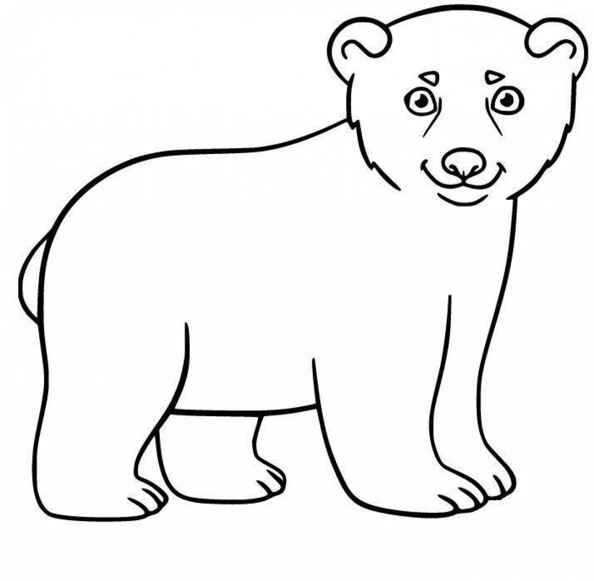 Friendly white teddy bear coloring book