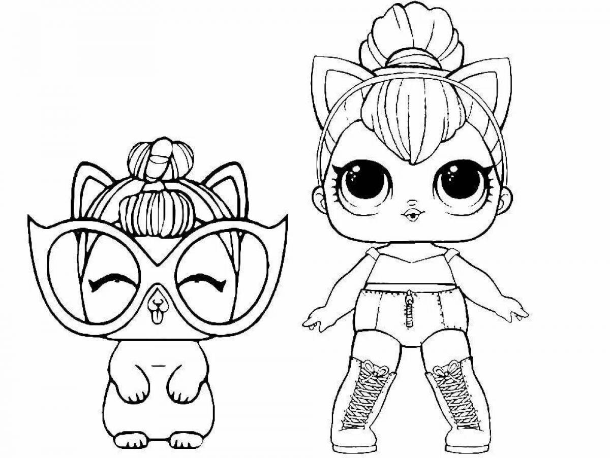 Giggly coloring page kitty lol