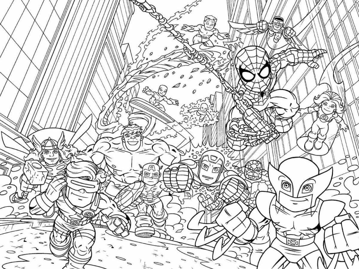 Attractive coloring pages superheroes all