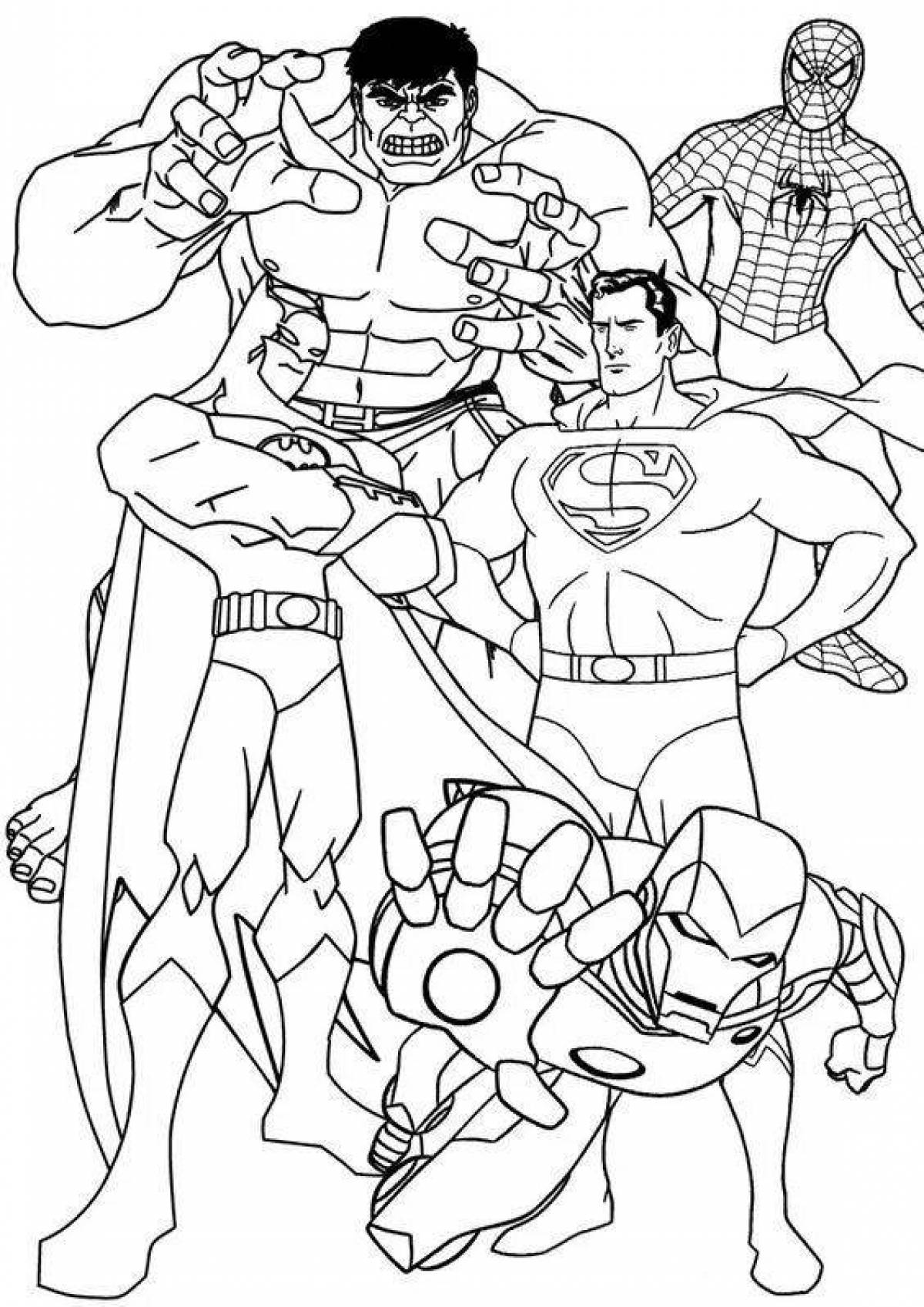 Tempting coloring pages superheroes all