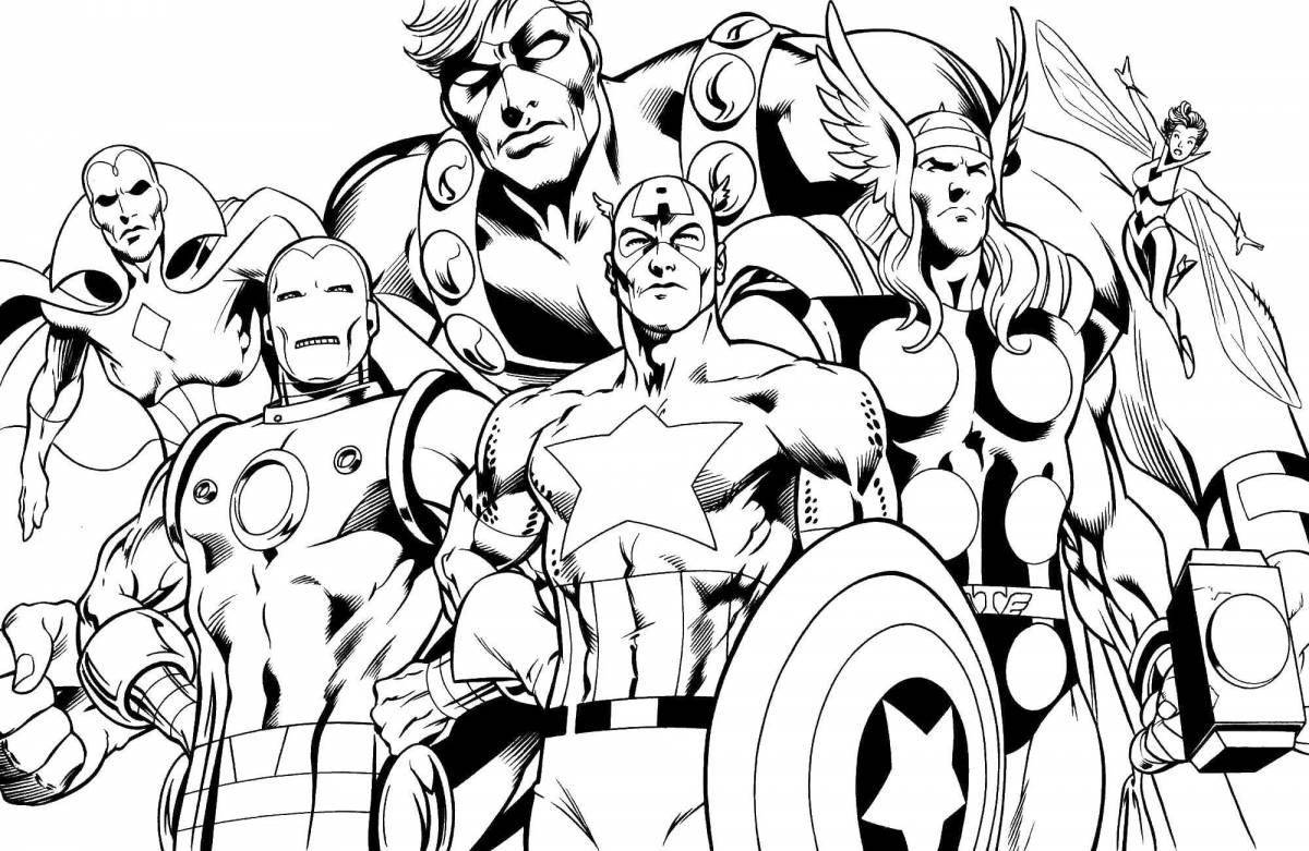 Exciting coloring book superheroes all