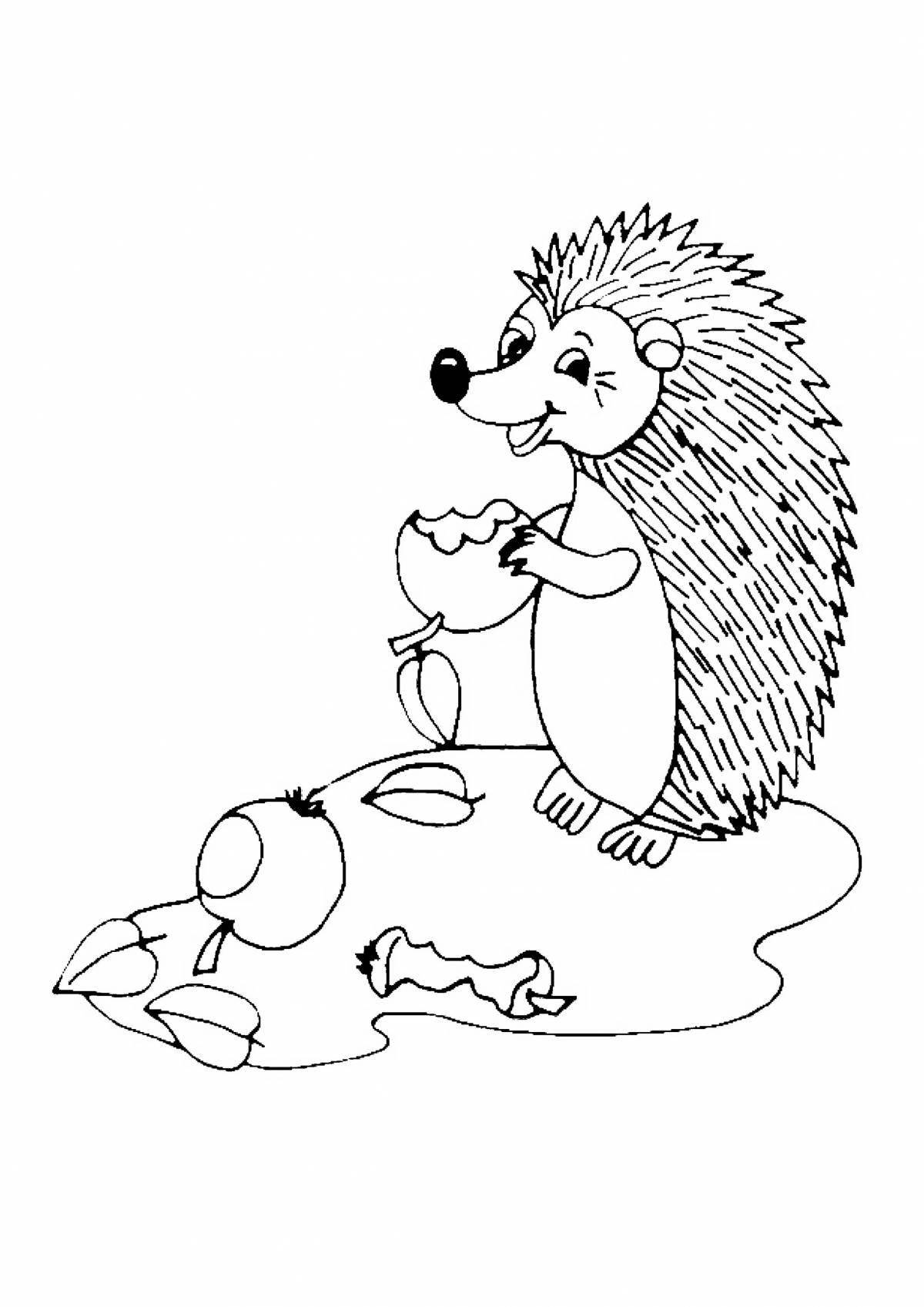 Colorful hedgehog drawing