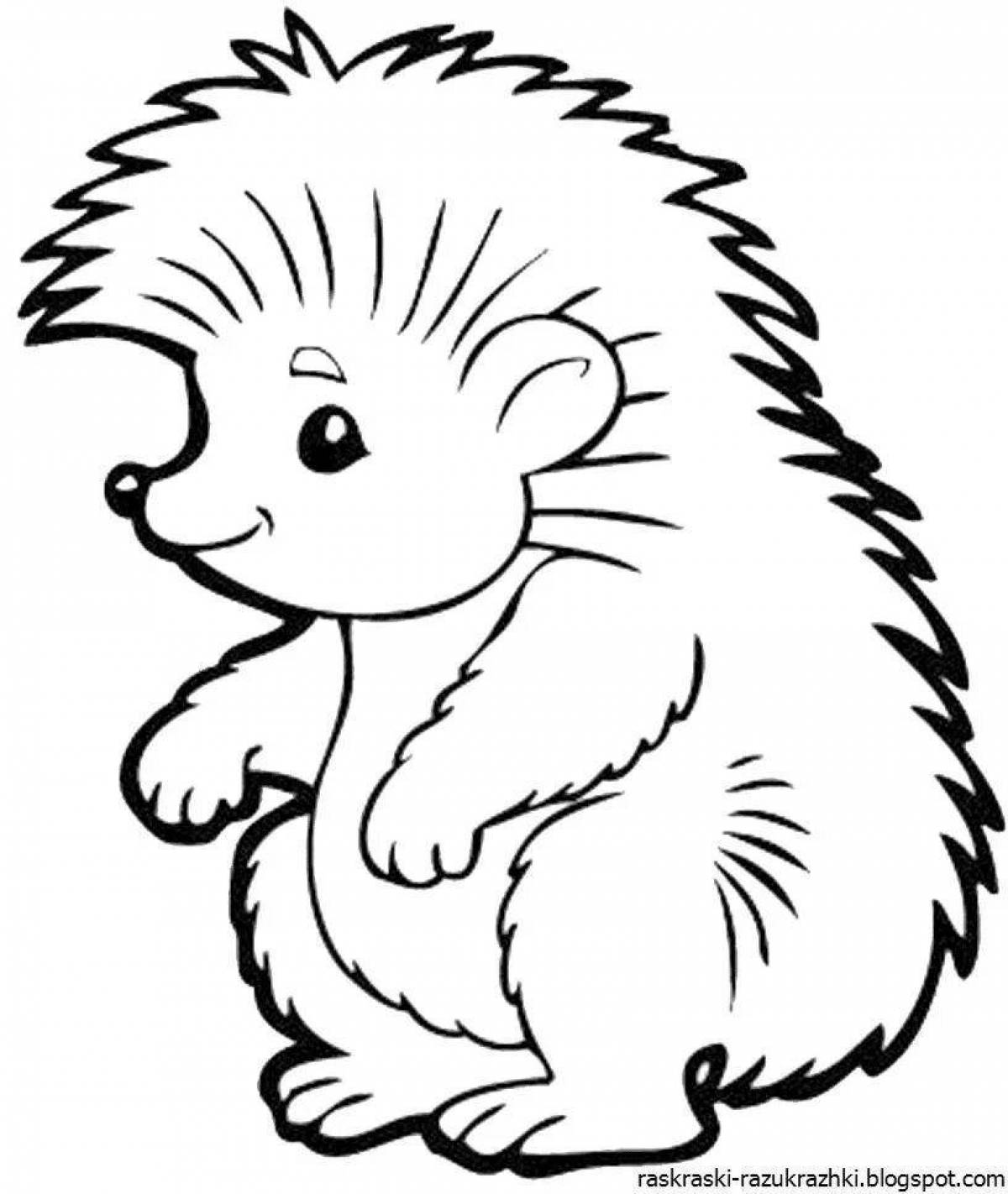 Drawing of a happy hedgehog