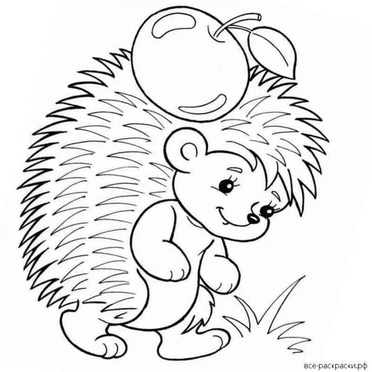 Funny hedgehog drawing