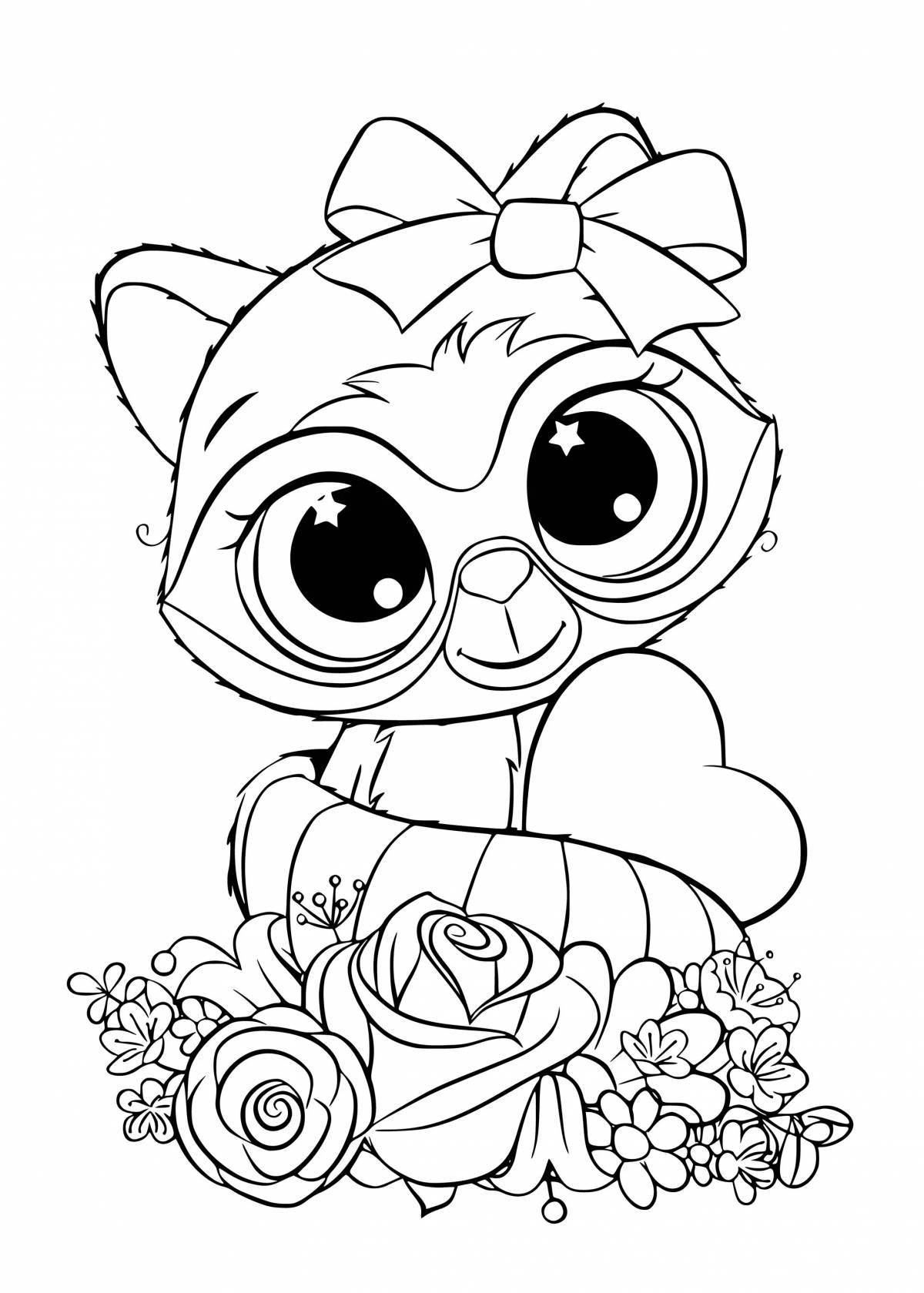 Sweet and fluffy pet coloring pages