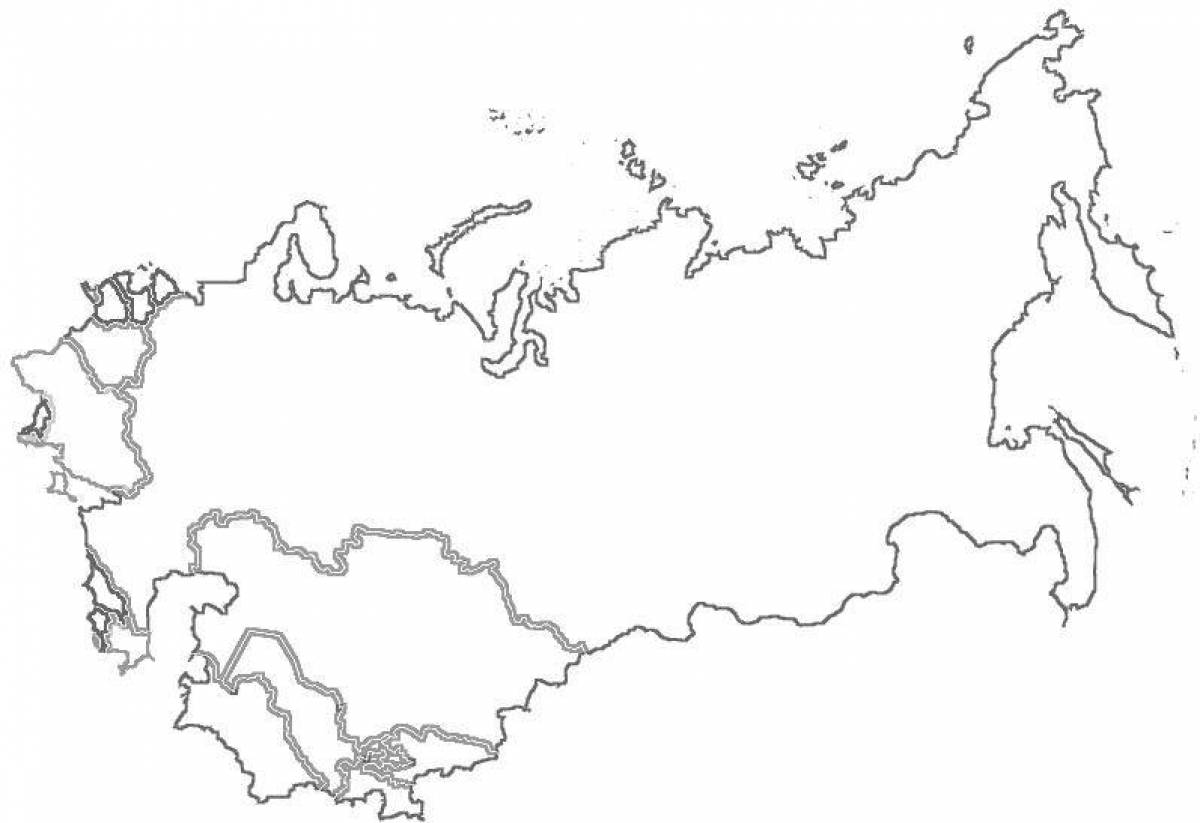 Playful ussr map coloring page