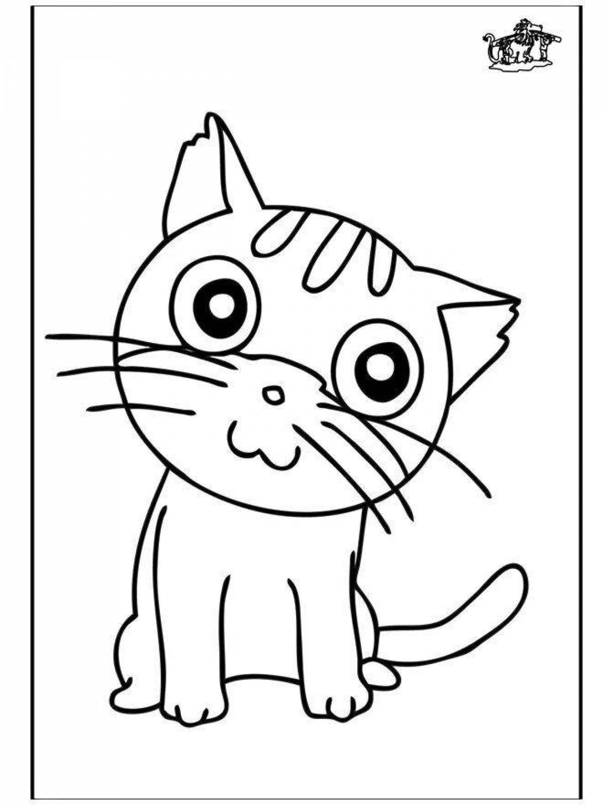 Живая страница раскраски котенка бубу