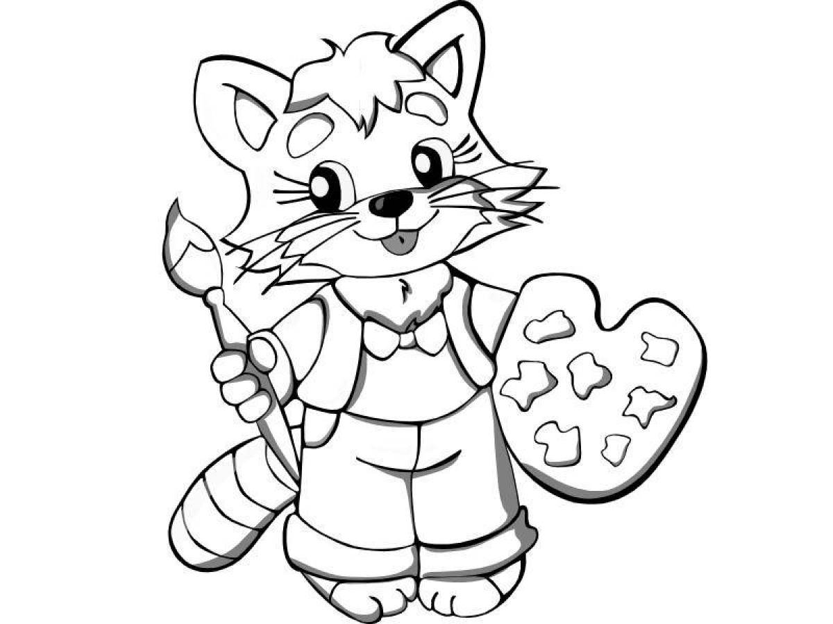 Charming booboo kitten coloring page
