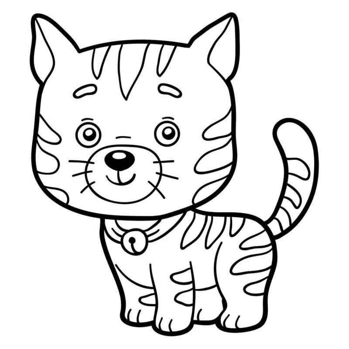 Восхитительная страница раскраски котенка бубу