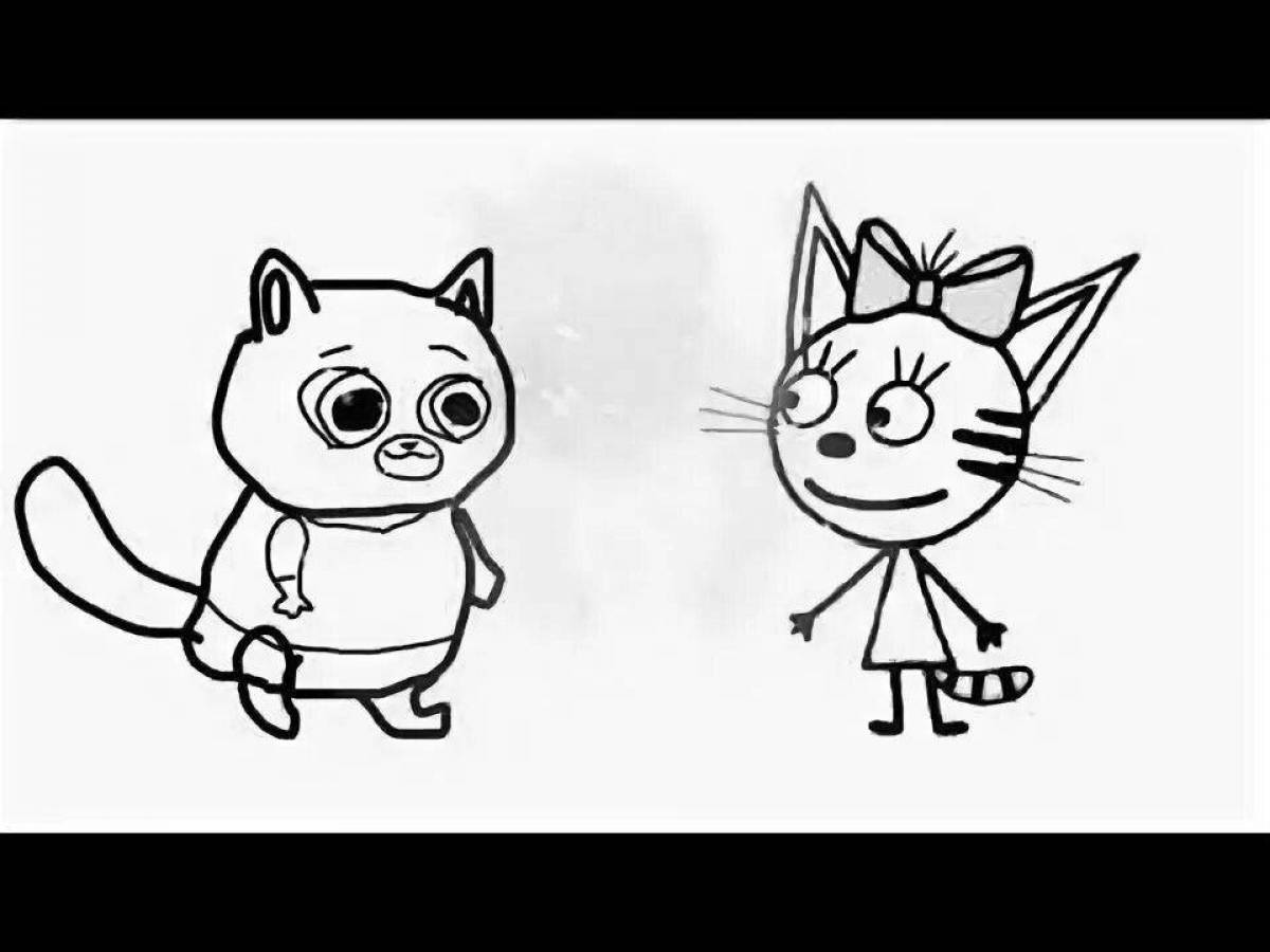 Animated bubu kitten coloring page