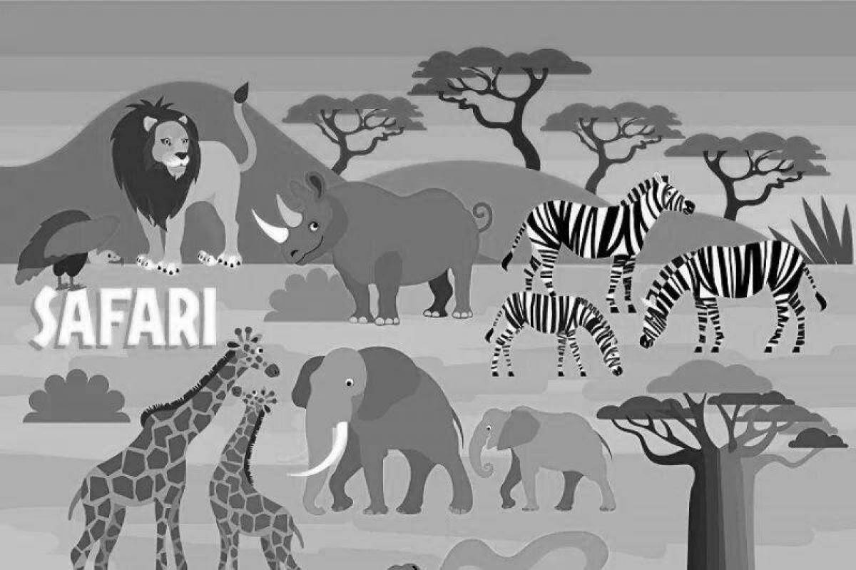 Очаровательный постер с африканским сафари