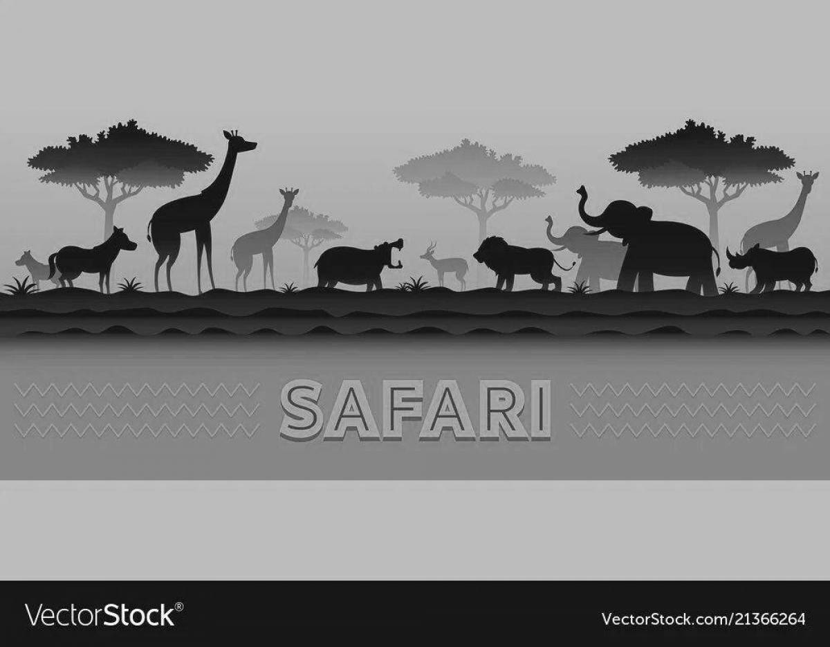 Анимационный постер с африканским сафари