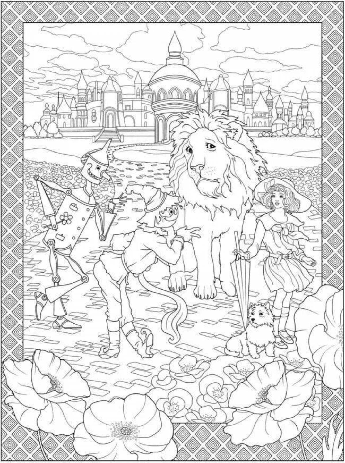 Coloring book fairytale wizard of oz