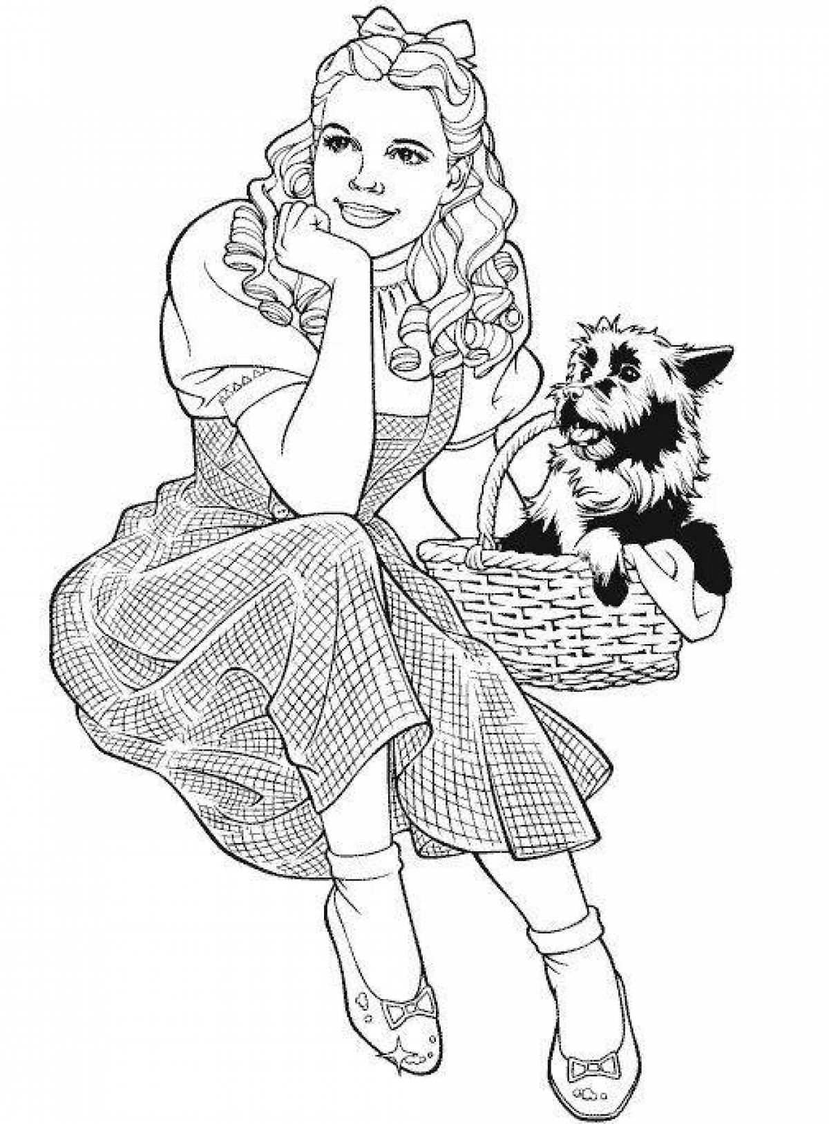 Coloring page glowing wizard of oz