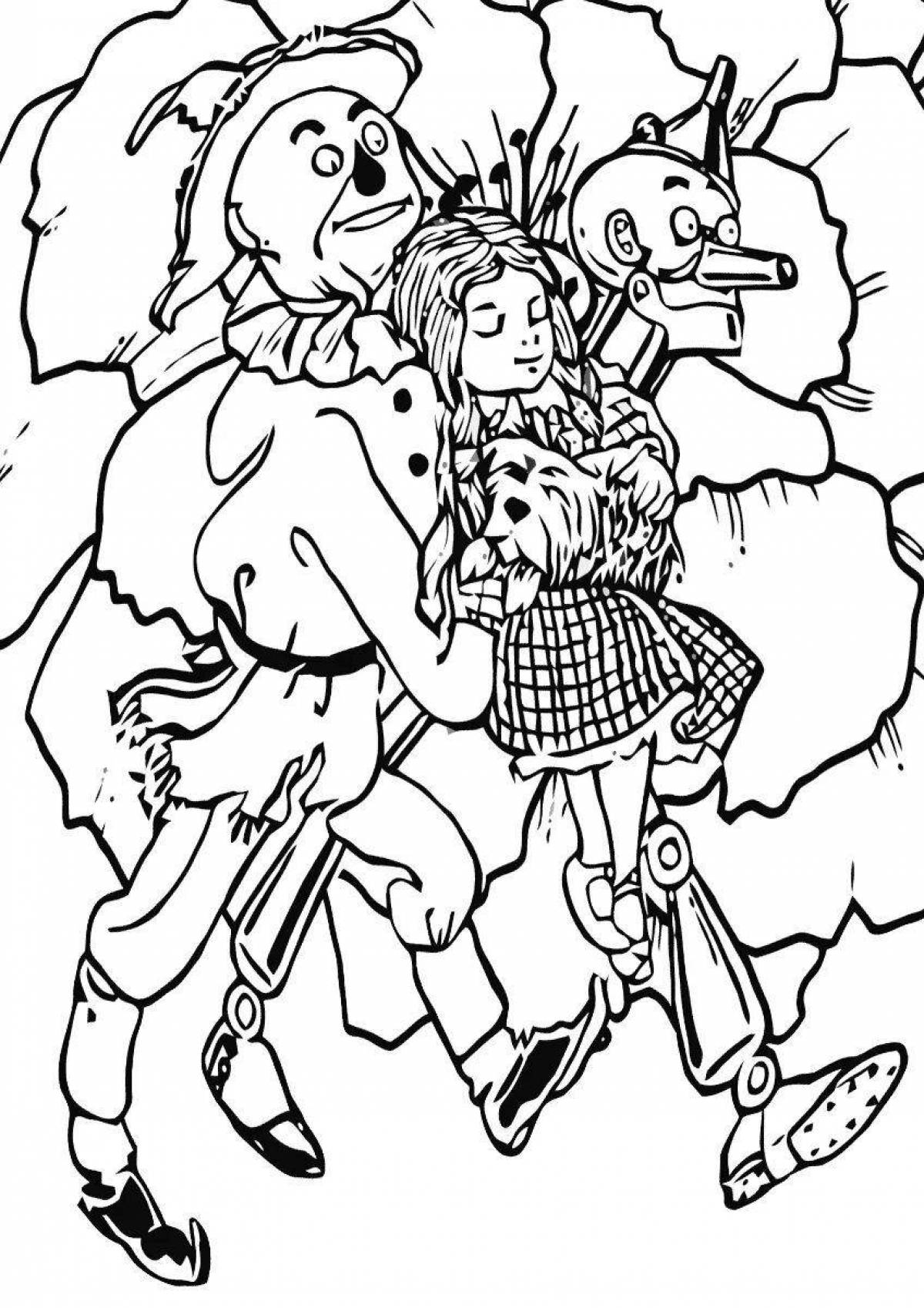 Animated wizard of oz coloring page