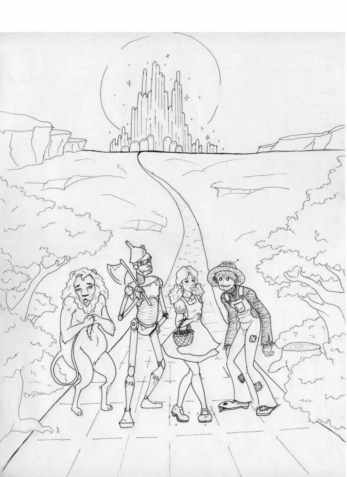 Colorific wizard of oz coloring page