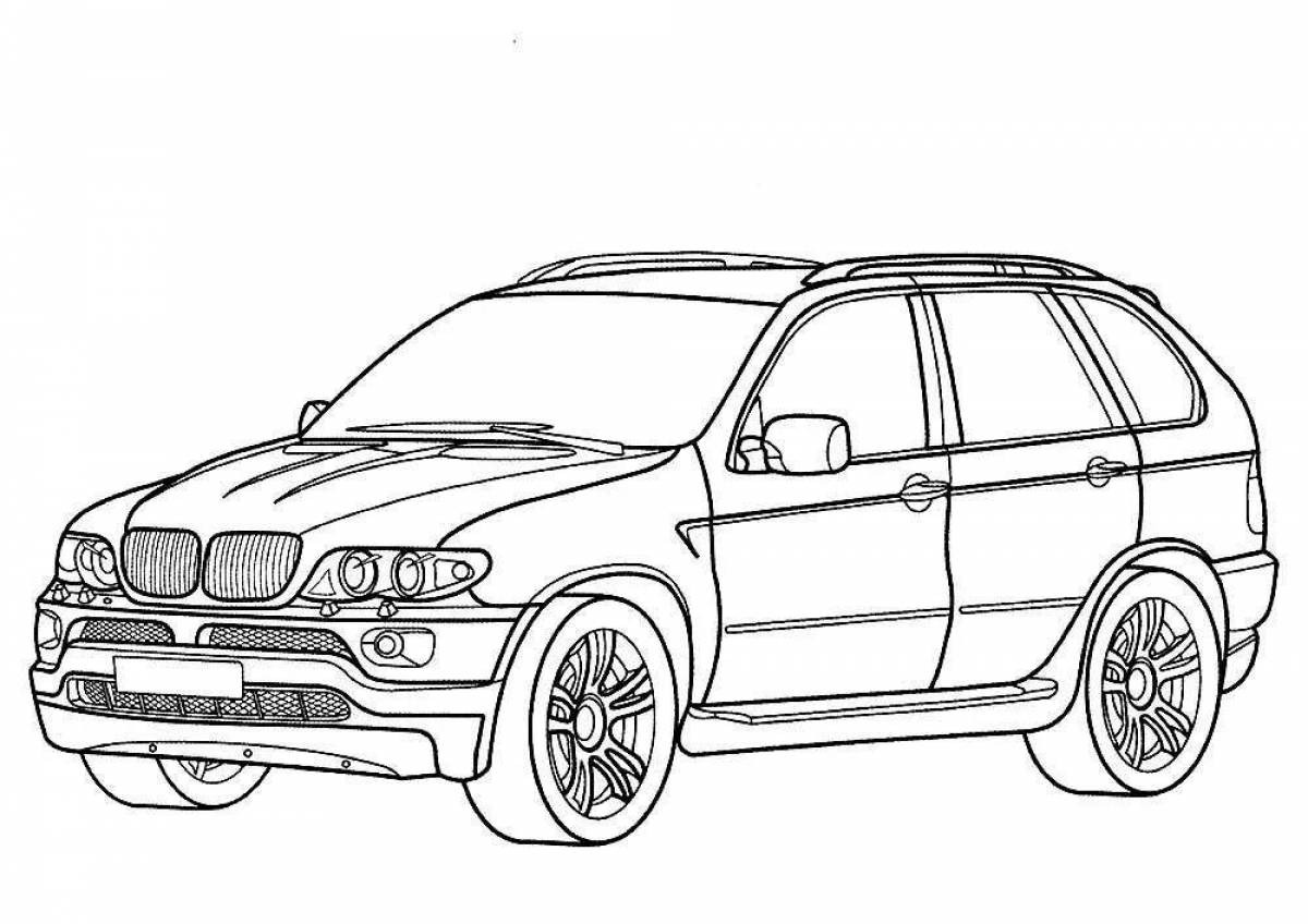 Stylish bmw coloring book for boys