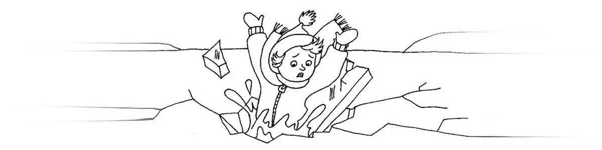 Colorful ice safety coloring page
