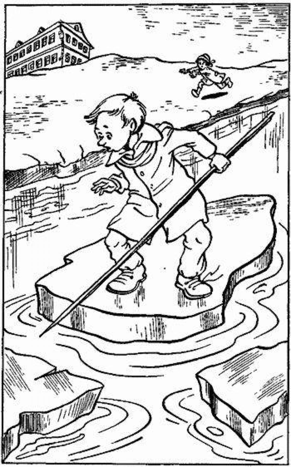 Attractive Ice Safety Coloring Page