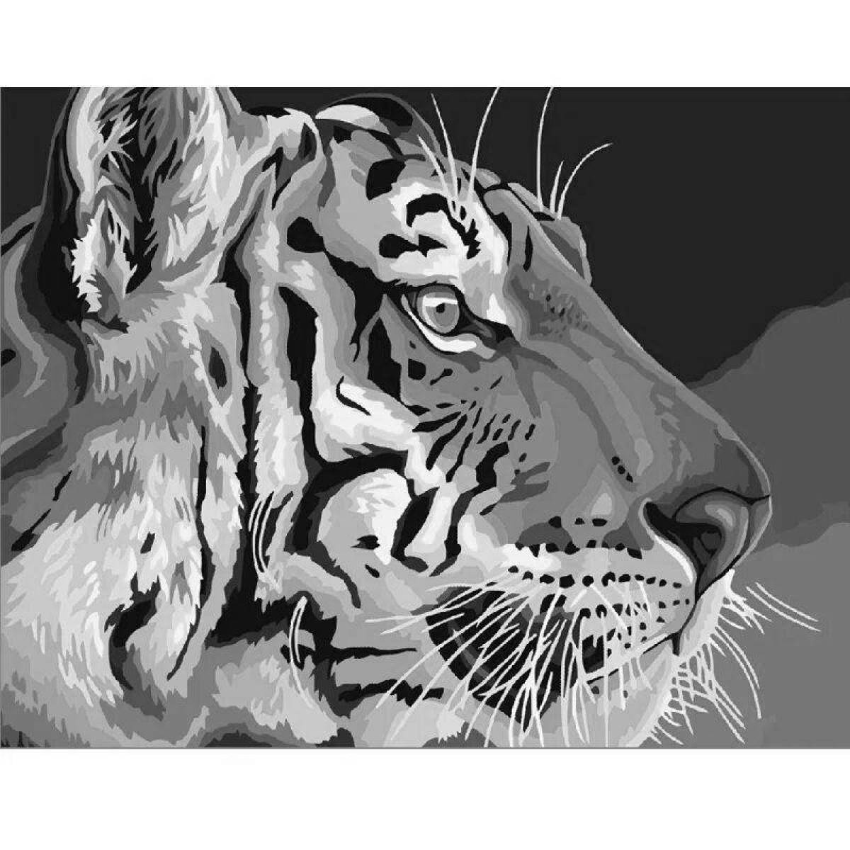 Bright tiger coloring by numbers