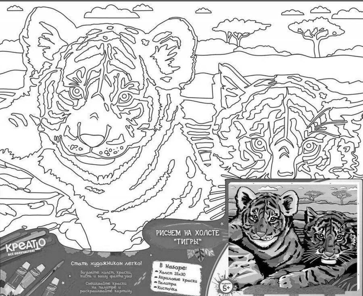 Luminous tiger coloring by numbers