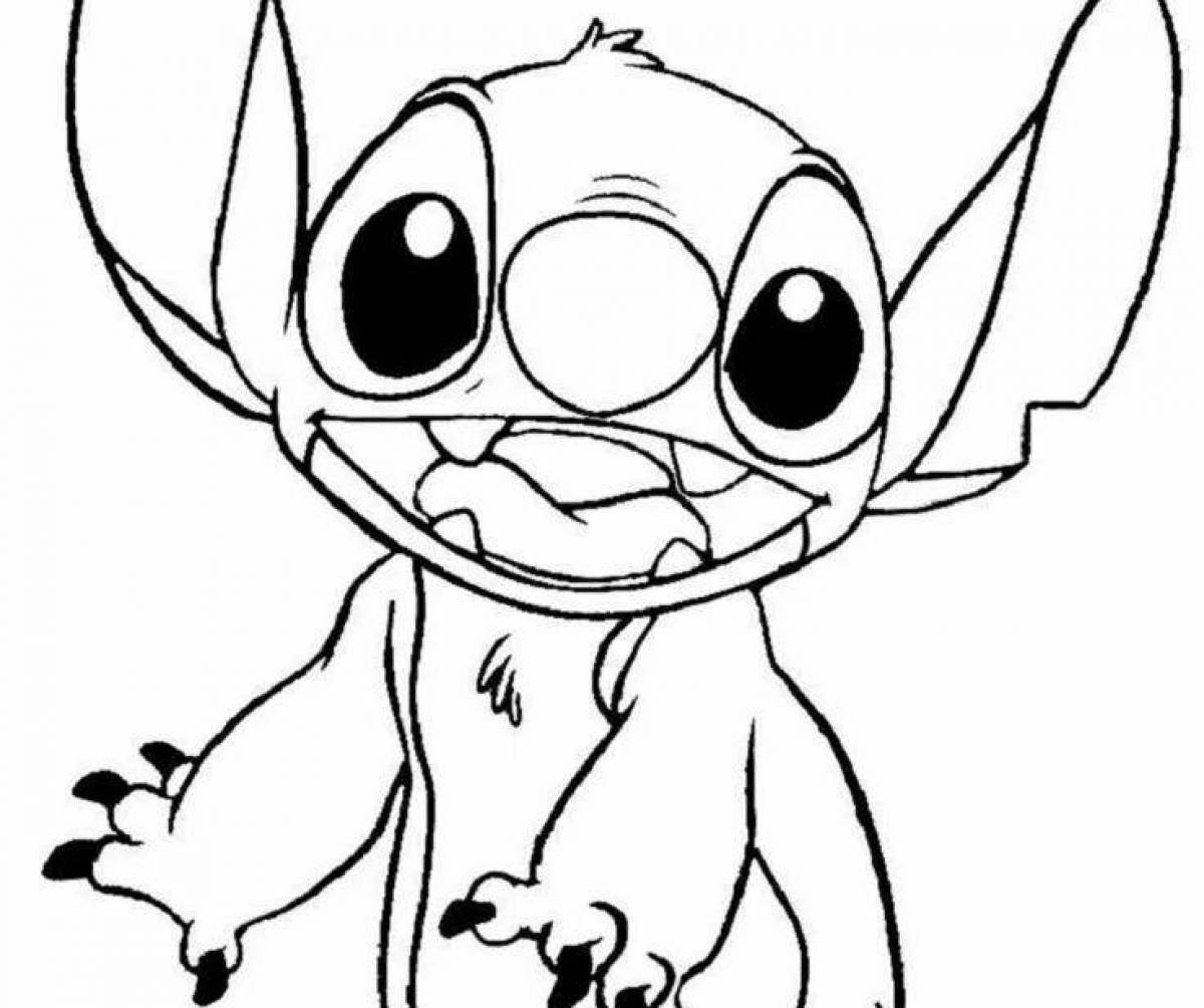Good Stitch and Angel Coloring Page