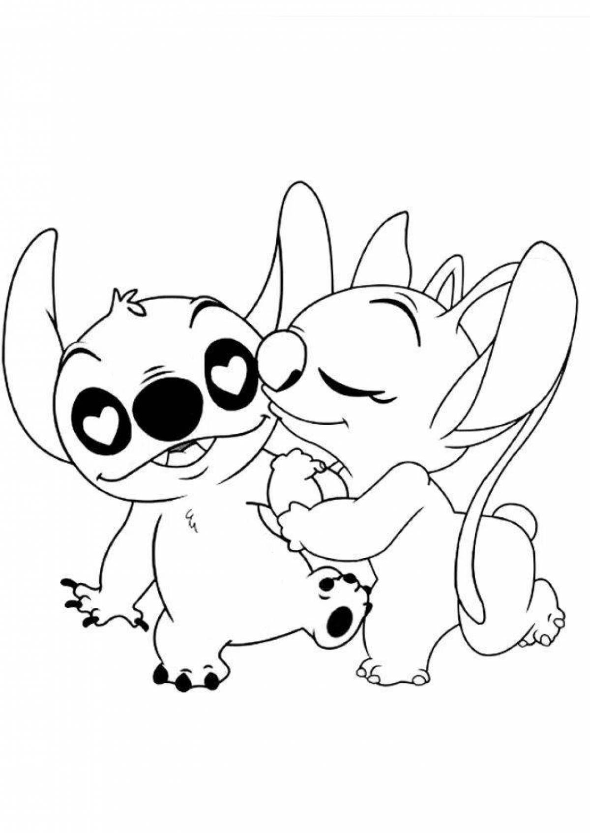 Rampant Stitch and Angel coloring page