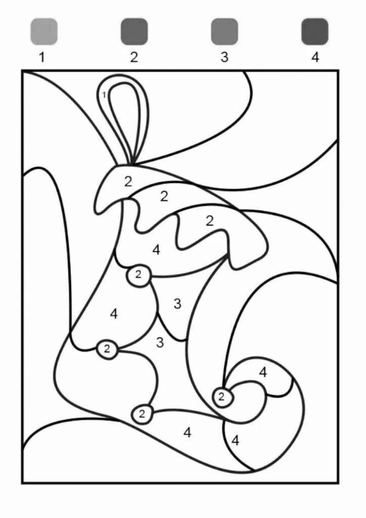 Festive New Year by Numbers coloring page
