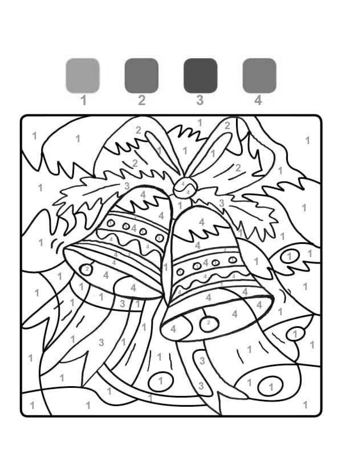 Exciting new year in numbers coloring book