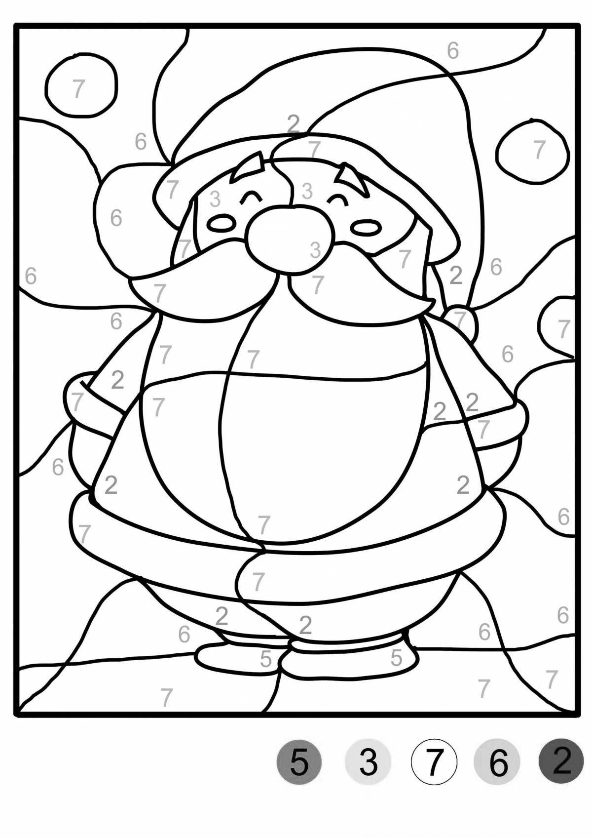Christmas in numbers coloring pages