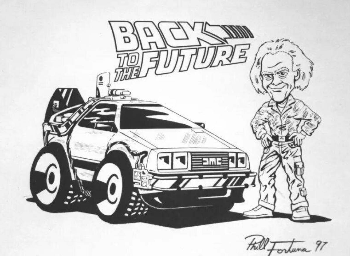 Bright back to the future coloring page