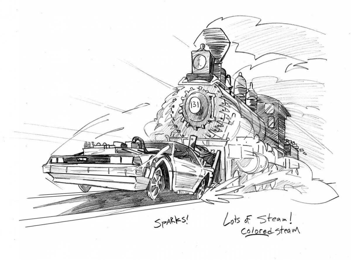 Awesome back to the future coloring page