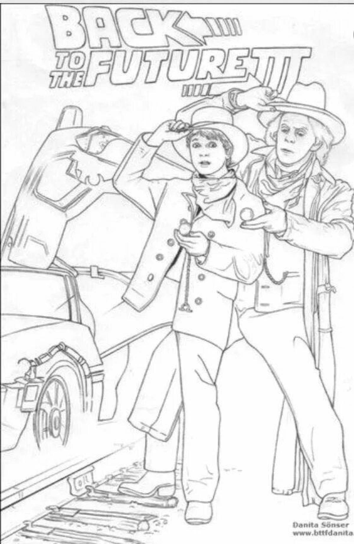 Tempting back to the future coloring page