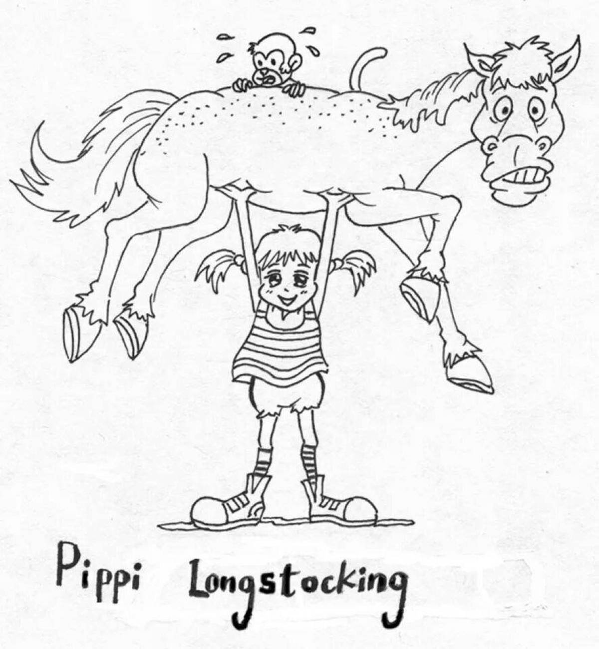 Colouring funny pippi longstocking