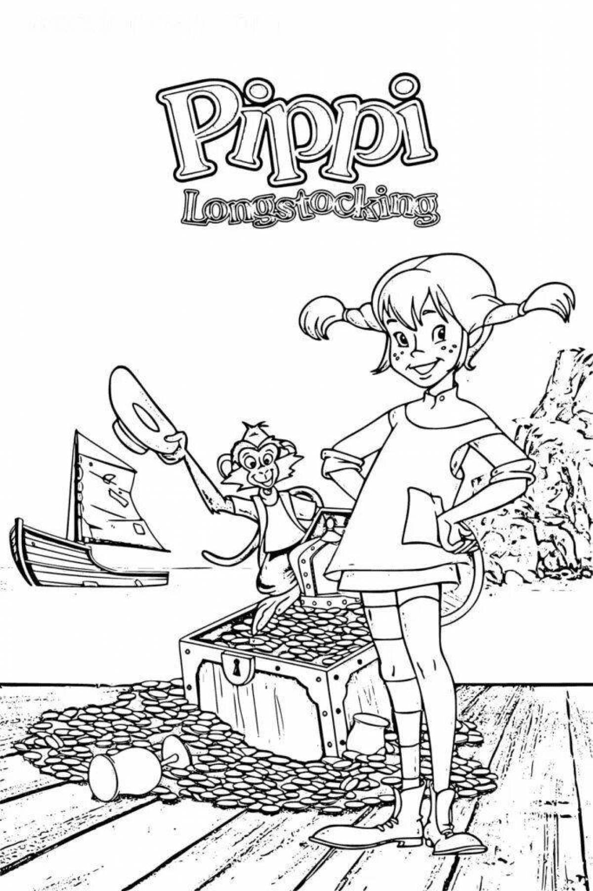 Coloring page fancy pippi longstocking