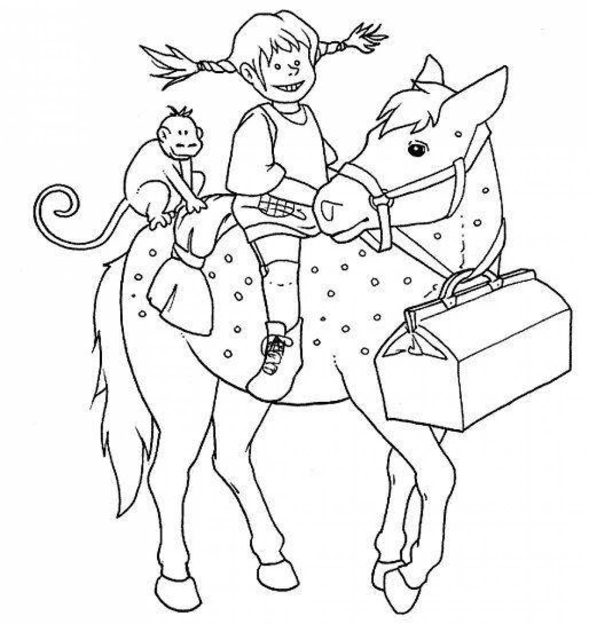 Coloring page nice pippi longstocking