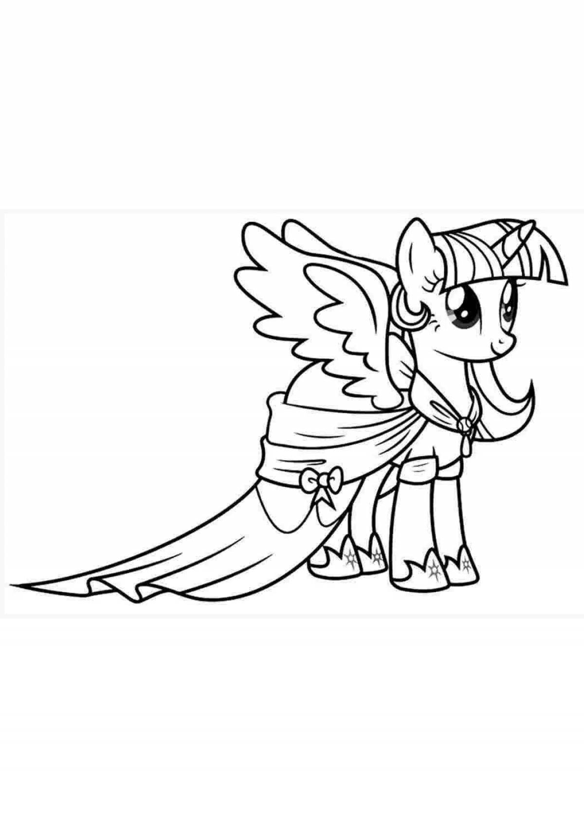 Delightful pony coloring with wings