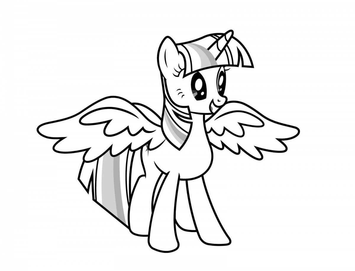 Coloring pony with wings