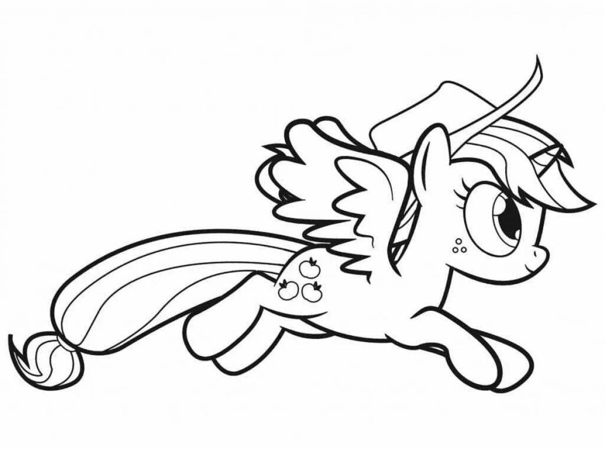 Live coloring pony with wings