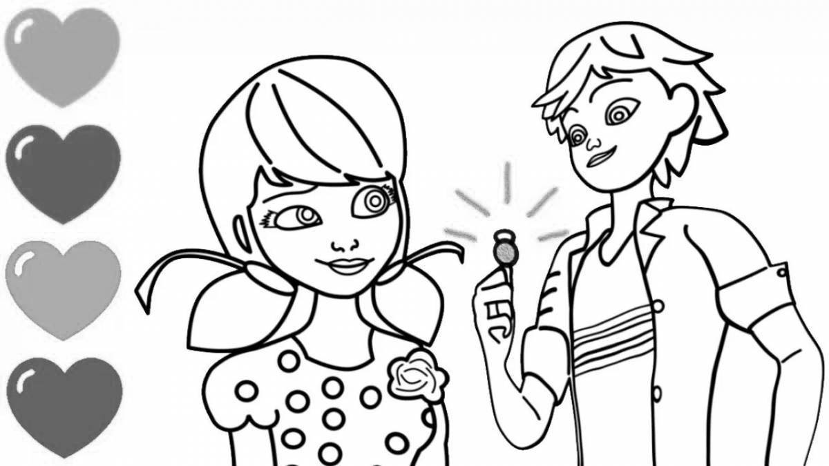 Fancy marinette and adrien coloring book