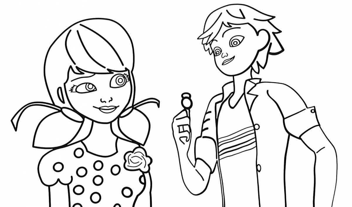 Blessed marinette and adrian coloring