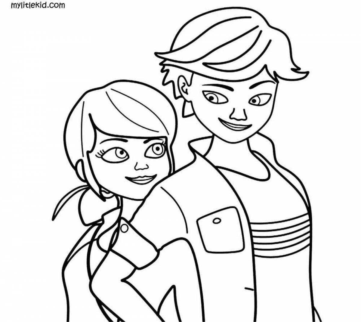 Amazing marinette and adrien coloring book