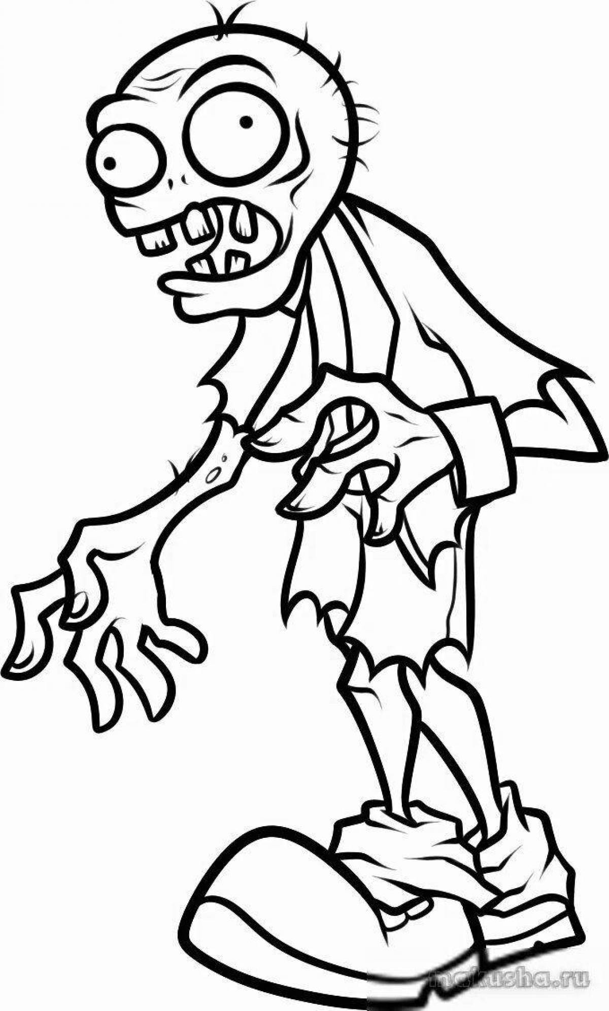 Zombie repulsive ace coloring page
