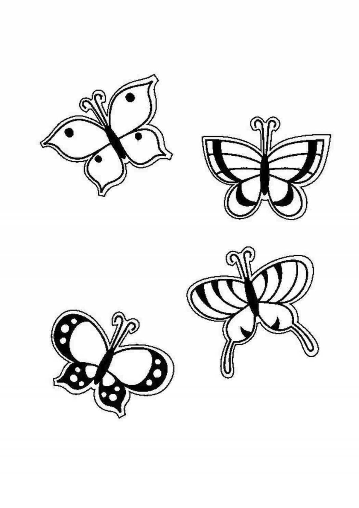 Joyful coloring pages of butterflies