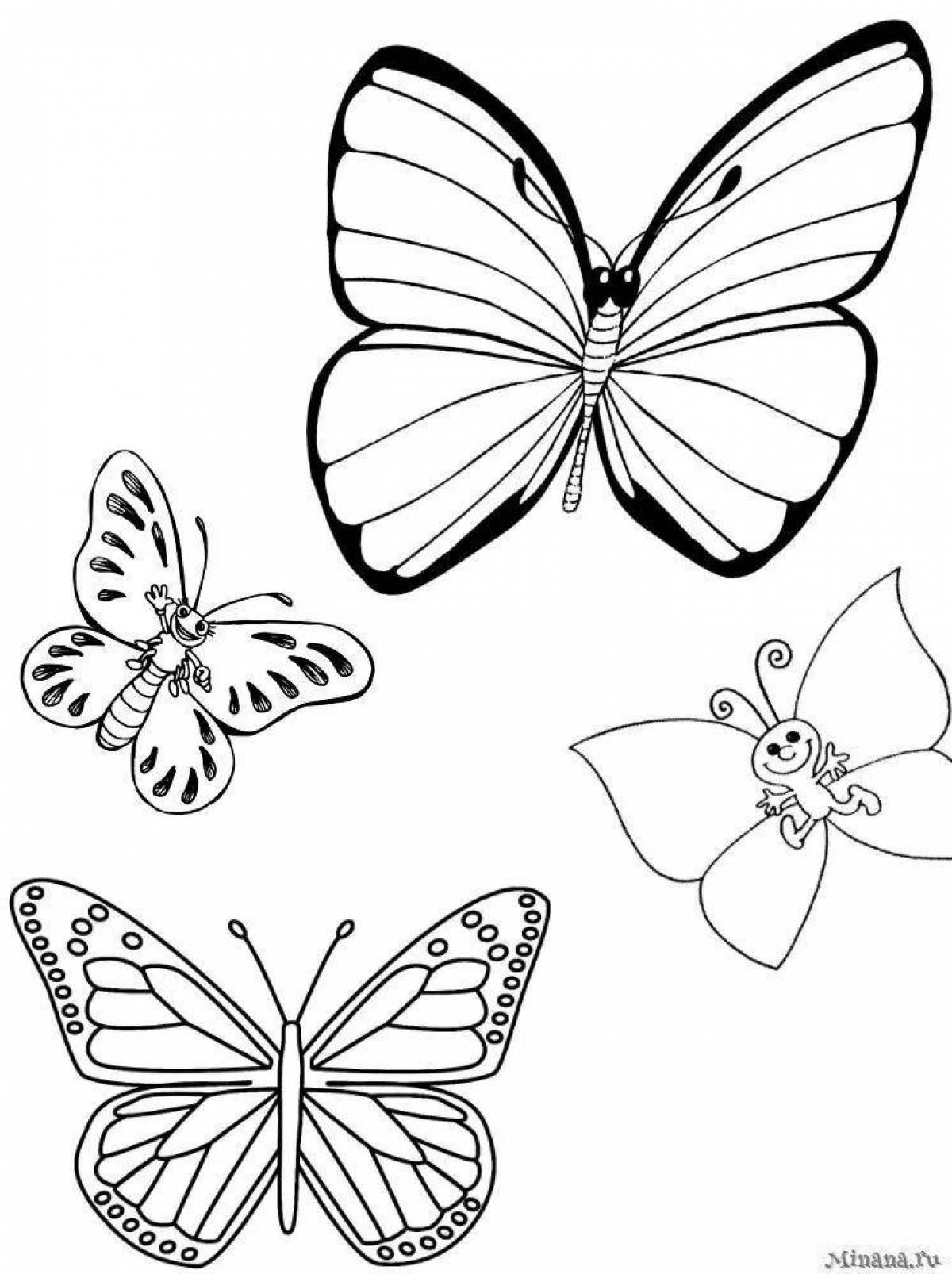Exciting butterfly coloring pages