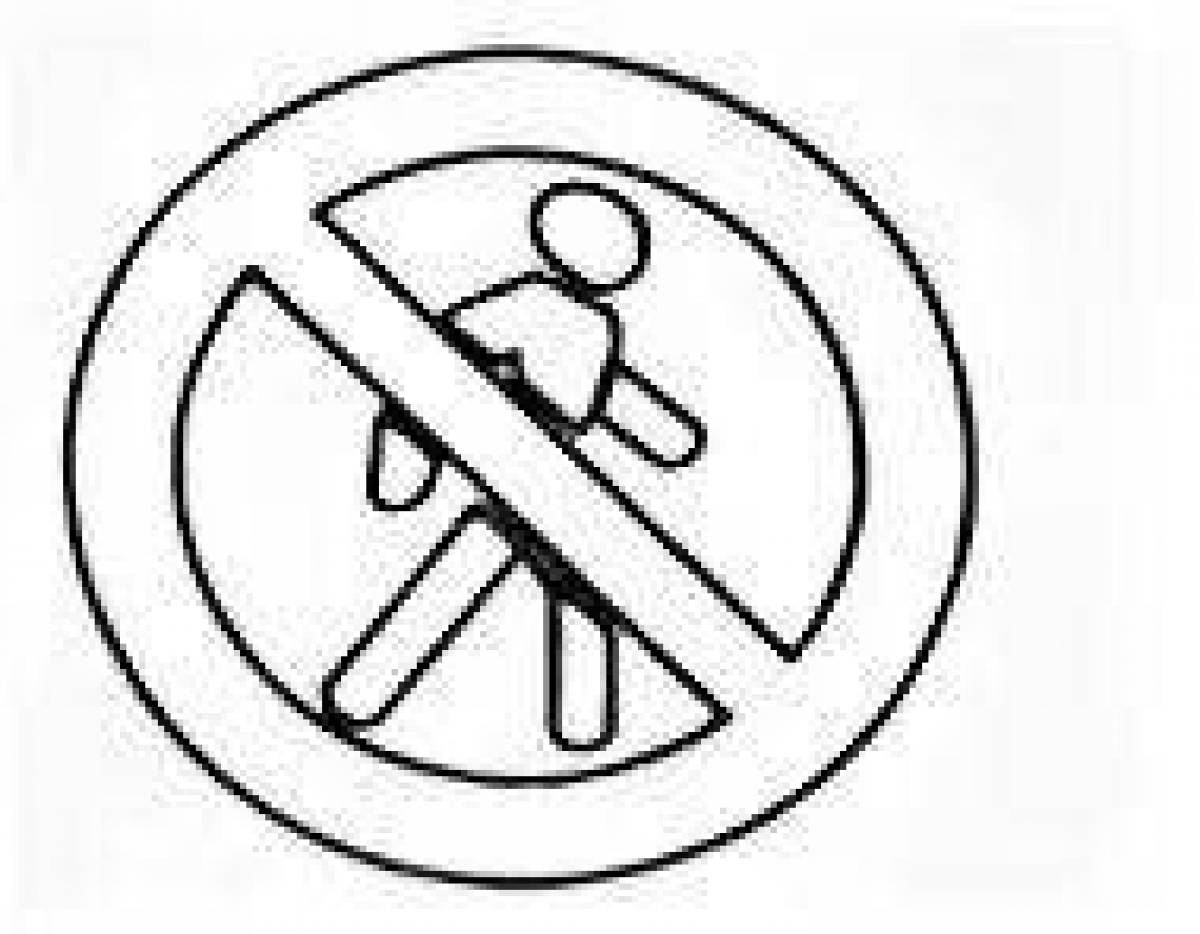 No pedestrian traffic sign coloring page